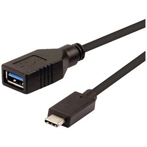 Roline USB-kabel USB 3.2 Gen1 (USB 3.0 / USB 3.1 Gen1) USB-C stekker, USB-A bus 0.15 m Zwart 11.02.9030