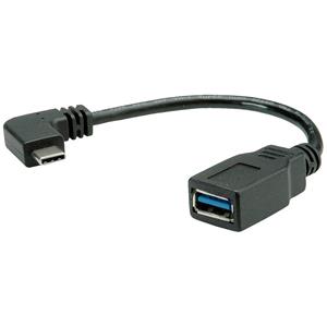 Roline USB-Kabel USB 3.2 Gen1 (USB 3.0 / USB 3.1 Gen1) USB-C™ Stecker, USB-A Buchse 0.15m Schwarz