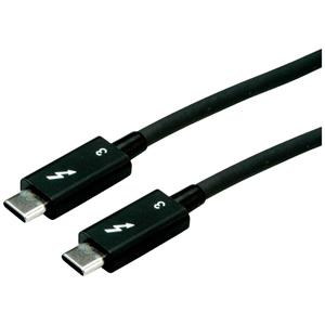 Roline USB-kabel Thunderbolt 3 Thunderbolt (USB-C) stekker 0.50 m Zwart Afgeschermd 11.02.9040