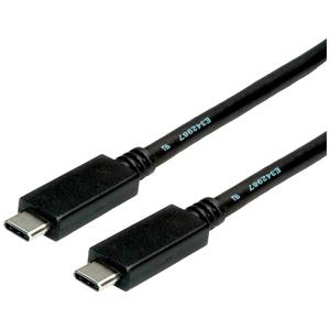 Roline USB-kabel USB 3.2 Gen2 (USB 3.1 Gen2) USB-C stekker 1.00 m Zwart Afgeschermd 11.02.9053