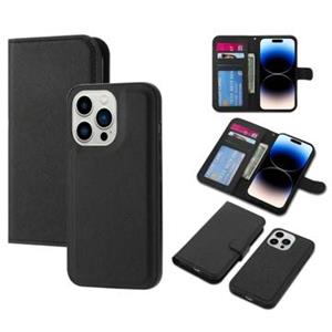 iPhone 14 Pro Afneembare Wallet Case - Zwart