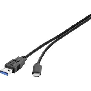 Roline green USB-kabel USB 3.2 Gen1 (USB 3.0 / USB 3.1 Gen1) USB-A stekker, USB-C stekker 0.5 m Zwart Afgeschermd, TPE-mantel, Halogeenvrij 11.44.9010