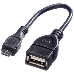Value USB-kabel USB 2.0 USB-micro-B stekker, USB-A bus 0.15 m Zwart Afgeschermd 11.99.8311
