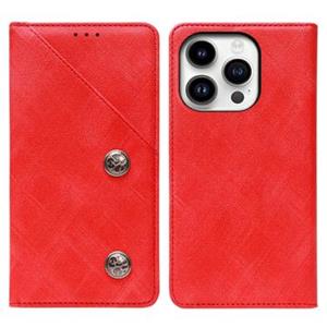 Idewei iPhone 14 Pro Retro Wallet Case - Rood