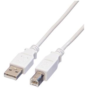Value USB-kabel USB 2.0 USB-A stekker, USB-B stekker 0.80 m Wit Afgeschermd 11.99.8809
