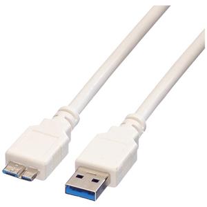 Value USB-Kabel USB 3.2 Gen1 (USB 3.0 / USB 3.1 Gen1) USB-A Stecker, USB-Micro-B Stecker 0.15m Weiß
