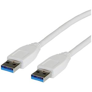 Value USB-Kabel USB 3.2 Gen1 (USB 3.0 / USB 3.1 Gen1) USB-A Stecker 3.00m Weiß Geschirmt 11.99.8976