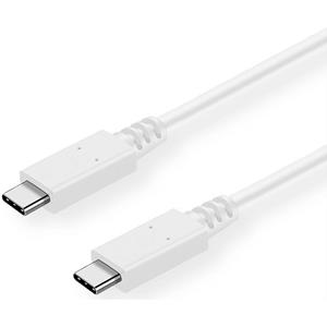 Value USB-kabel USB 3.2 Gen2 (USB 3.1 Gen2) USB-C stekker 1.00 m Wit Afgeschermd 11.99.9053