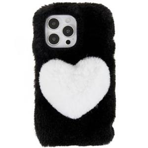 Plush Heart iPhone 14 Pro TPU Hoesje - Zwart