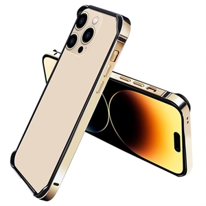 iPhone 14 Pro Metalen Bumper met Opstaande Randen - Goud