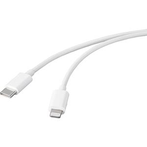 Basetech USB-kabel USB 2.0 USB-C stekker, Apple Lightning stekker 1.00 m Wit BT-2347613