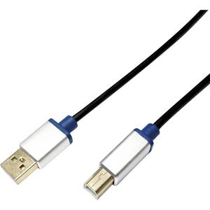 LogiLink USB-Kabel USB 2.0 USB-A Stecker, USB-B Stecker 2.00m Schwarz BUAB220