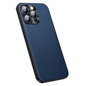iPhone 14 Pro Hybrid Hoesje met Leercoating - Sapphire