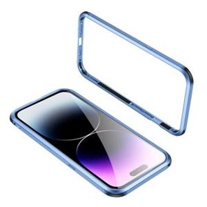 Le-Lock Series iPhone 14 Pro Metalen Bumper - Blauw