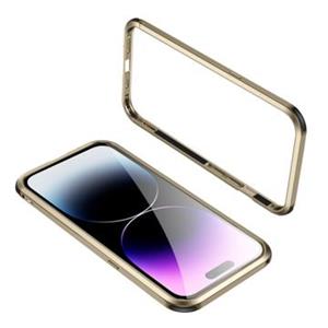 Le-Lock Series iPhone 14 Pro Metalen Bumper - Goud