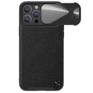 Nillkin CamShield S iPhone 14 Pro Leren Gecoate Case - Zwart