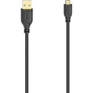 Hama USB-kabel USB 2.0 USB-A stekker, USB-micro-B stekker 0.75 m Zwart 00200610