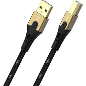 Oehlbach USB-Kabel USB 2.0 USB-A Stecker, USB-B Stecker 1.00m Schwarz/Gold D1C9541