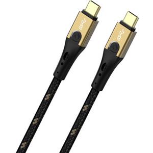 Oehlbach USB-Kabel USB 3.2 Gen2 (USB 3.1 Gen2) USB-C™ Stecker, USB-C™ Stecker 0.50m Schwarz/Gold