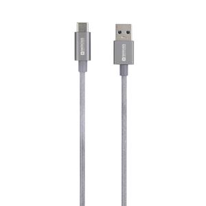 Skross USB-kabel USB 3.2 Gen1 (USB 3.0 / USB 3.1 Gen1) USB-A stekker 1.20 m Space grijs Rond, Flexibel, Stoffen mantel SKCA0012A-C120CN