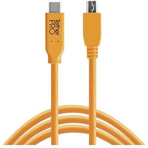Tether Tools USB-kabel USB-C stekker, USB-micro-B 3.0 stekker 4.60 m Oranje CUC2415-ORG