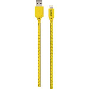 Schwaiger USB-kabel USB 2.0 USB-A stekker, Apple Lightning stekker 1.20 m Zwart, Geel Met metermarkering WKL10511