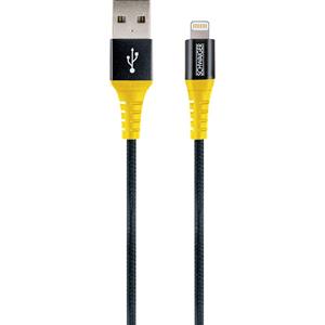 Schwaiger USB-kabel USB 2.0 USB-A stekker, Apple Lightning stekker 1.20 m Zwart, Geel Scheurbestendig WKUL10511