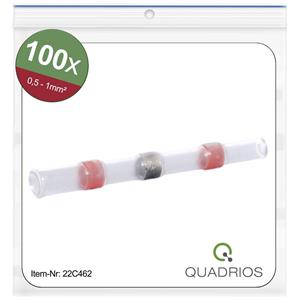 Quadrios 22C462 Stoßverbinder mit Schrumpfschlauch 0.5mm² 1.0mm² Vollisoliert Rot 1 Set