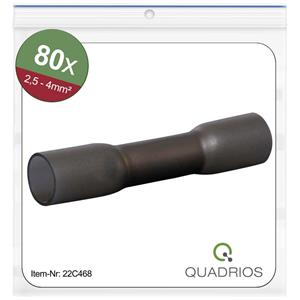Quadrios 22C468 Stootverbinder Met krimpkous 2.5 mm² 4 mm² Volledig geïsoleerd Zwart 1 set(s)