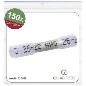 Quadrios 22C469 Stootverbinder Met krimpkous 0.3 mm² 0.5 mm² Volledig geïsoleerd Wit 1 set(s)
