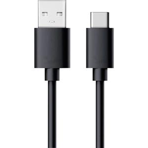 RealPower USB-kabel USB 2.0 USB-A stekker, USB-C stekker 60.00 cm Zwart 255650