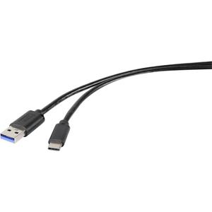 Renkforce USB-kabel USB 3.2 Gen1 (USB 3.0 / USB 3.1 Gen1) USB-A stekker, USB-C stekker 1.80 m Zwart RF-4535906
