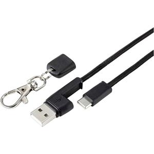 Renkforce USB-kabel USB 2.0 USB-A stekker, USB-C stekker 95.00 cm Zwart Vergulde steekcontacten RF-4538142