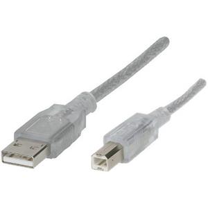 Renkforce USB-kabel USB 2.0 USB-A stekker, USB-B stekker 3.00 m Doorzichtig RF-4538148