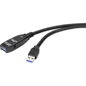 Renkforce USB-Kabel USB 3.2 Gen1 (USB 3.0 / USB 3.1 Gen1) USB-A Stecker, USB-A Buchse 10.00m Schwarz