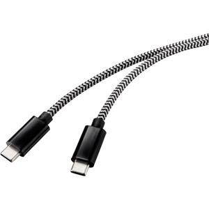 Renkforce USB-Kabel USB 2.0 USB-C™ Stecker, USB-C™ Stecker 3.00m Schwarz/Weiß RF-4598412