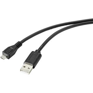 Renkforce USB-kabel USB 2.0 USB-A stekker, USB-micro-B stekker 2.00 m Zwart Met anti-microbacterieel oppervlak RF-4716836