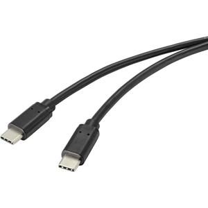 Renkforce USB-Kabel USB 2.0 USB-C™ Stecker 1.00m Schwarz mit antimikrobieller Oberfläche RF-4716840
