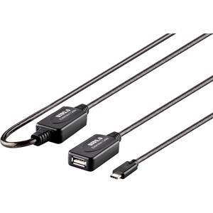 Renkforce USB-kabel USB 2.0 USB-C stekker, USB-A bus 15.00 m Zwart Vergulde steekcontacten RF-4752798
