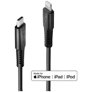LINDY USB-Kabel USB 2.0 Apple Lightning Stecker, USB-C™ Stecker 3m Schwarz 31288