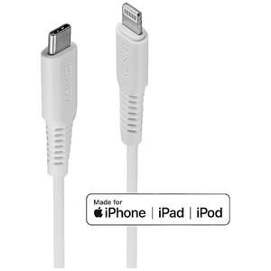 LINDY USB-kabel USB 2.0 Apple Lightning stekker, USB-C stekker 1.00 m Wit 31316