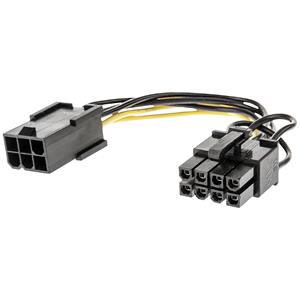 LINDY Stroom Adapterkabel [1x PCIe-bus 6-polig - 1x PCIe-stekker 8-polig] 0.15 m Zwart, Geel