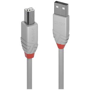 LINDY USB-kabel USB 2.0 USB-A stekker, USB-B stekker 0.5 m Grijs 36681