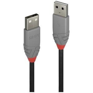 LINDY USB-kabel USB 2.0 USB-A stekker, USB-A stekker 0.5 m Zwart, Grijs 36691