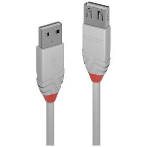 LINDY USB-kabel USB 2.0 USB-A stekker, USB-A bus 0.2 m Grijs 36710