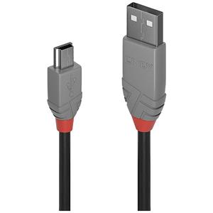 LINDY USB-Kabel USB 2.0 USB-A Stecker, USB-Mini-B Stecker 0.2m Schwarz 36720
