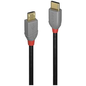 LINDY USB-Kabel USB 2.0 USB-C™ Stecker, USB-Micro-B Stecker 0.5m Schwarz, Grau 36890