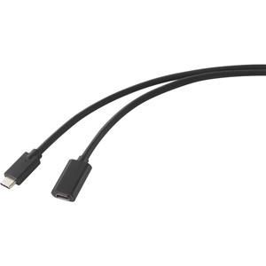 Renkforce USB-kabel USB 3.2 Gen2x2 USB-C stekker, USB-C bus 1.00 m Zwart PVC-mantel RF-4755220