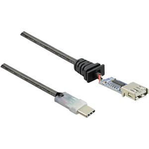Renkforce USB-kabel USB 2.0 USB-C stekker, USB-A bus 10.00 m Zwart Vergulde steekcontacten RF-5067256