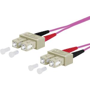 Metz Connect 151S1EOEO10E Glasvezel Optische vezel Aansluitkabel [2x SC-stekker - 2x SC-stekker] 50/125 µ Multimode OM4 1.00 m
